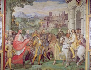 Charles V (1500-58) with Alessandro Farnese (1546-92) at Worms, from the 