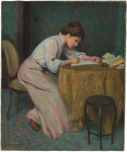 Young Woman Writing by Federigo Zandomeneghi