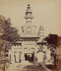 Tibetan Monument in the Lama Temple, Beijing, October 1860 by Felice (1825 c.1908) Beato