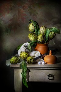Rustic Artichoke Still Life