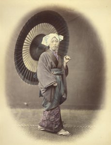 Country Girl in Outdoor or Traveling Costume by Felice Beato