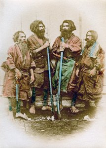 Group of Ainu People, Japan, 1882