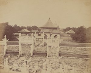Interior and Arches of the Temple of Heaven Where the Emperor Sacrifices Once a Year, in the Chinese City of Beijing, October 1860 by Felice Beato