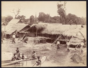 Native Village along the Irrawaddy River by Felice Beato