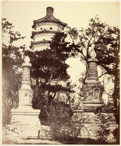 Pagoda up in the Hill, Summer Palace, Yuen-Ming-Yuen, Peking by Felice Beato