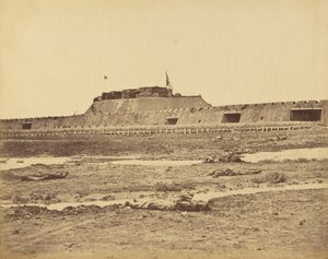 Rear of the North Fort Showing the Retreat of the Chinese Army by Felice Beato