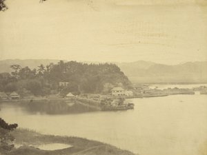 Tea House at Kanazawa, Hirakata Bay from Kyurantei by Felice Beato