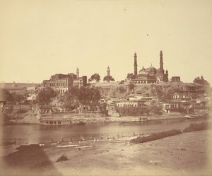 The Muchee Bhawan Fort and the Gomti River Taken from the Stone Bridge by Felice Beato