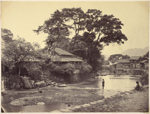 View in the Native Town, Nagasaki by Felice Beato