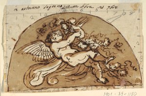 Autumn, Lunette for Ceiling of the Sala Ottagonale, Palazzo Milzetti, Faenza by Felice Giani