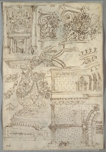 Decorative Study; Verso: Anatomical Study by Felice Giani