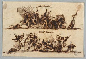 Design for Two Friezes with Putti