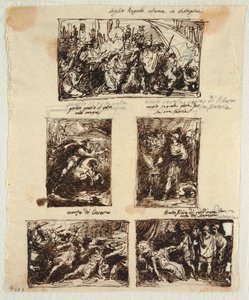 Design for Various Decorations including Coriolanus at the Walls of Rome by Felice Giani