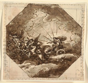 Apollo in his Chariot with Aurora, Sala Ottogonale, Palazzo Milzetti, Faenza, 1804–05 by Felice Giani