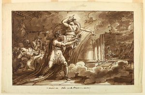 Iris Encourages Priam to Beg the Body of Hector from Achilles, 1810-20 by Felice Giani