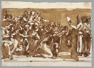 Moses Shows the Tables of Law to the Israelites, after Perino del Vaga
