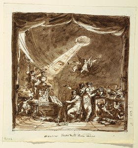Stage Curtain: Temple of Fame by Felice Giani