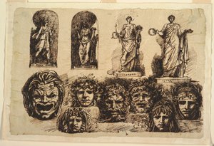 Studies for Four Statues and Seven Masks