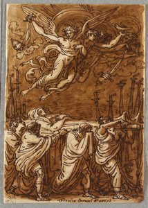 The Apostles Carrying the Body of the Virgin to the Tomb, Study after Lodovico Carracci by Felice Giani