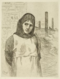 The Strike (The Coalwoman) by Félicien Rops