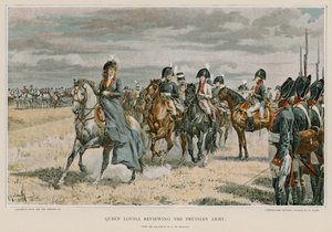 Queen Louisa Reviewing the Prussian Army by Felicien baron de Myrbach Rheinfeld