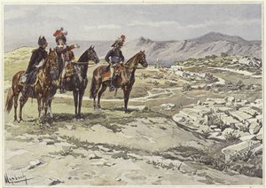 Soldiers on Horseback Surveying Nicopolis by Felicien baron de Myrbach Rheinfeld
