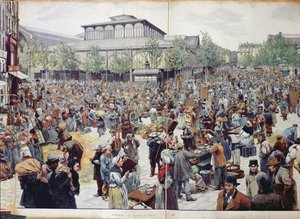 The Market at Les Halles, 1888 by Felicien baron de Myrbach Rheinfeld