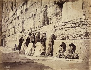 A Group of Israelites Praying at the Wailing Wall, Jerusalem