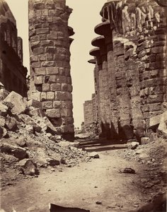 Central Avenue of the Hypostyle Hall, Taken from the East (Karnak) - Thebes by Félix Bonfils