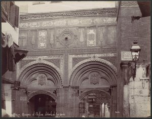 Cairo. Mosque el-Arhar, Door Details by Félix Bonfils
