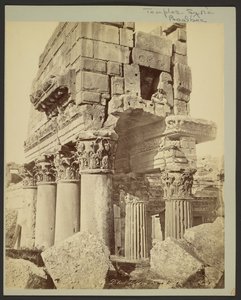 Detail of the Capitals of the Pronaos of Baalbek by Félix Bonfils