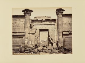 Medinet-Abou. General View of the Small Temple, Detail of the Gate (Egypt) by Félix Bonfils