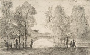 The Lake of Bois de Boulogne, around 1858 by Felix Bracquemond