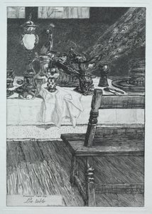 The Table (after H. Leys) by Felix Bracquemond