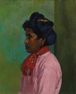 Black Woman with Pink Blouse