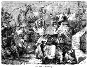 The Battle of Taillebourg, France by Felix Henri Emmanuel Philippoteaux