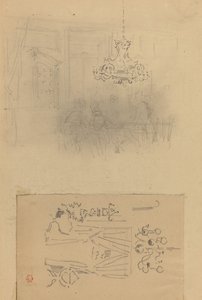 A Gathering in an Interior; A Curtained Doorway by Felix Hilaire Buhot