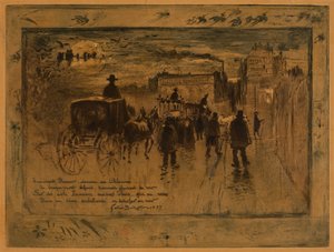 Funeral Procession on the Boulevard de Clichy by Felix Hilaire Buhot