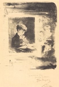 Child Drawing by Felix Hilaire Buhot