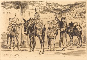 Leaves of Donkeys from the South by Felix Hilaire Buhot