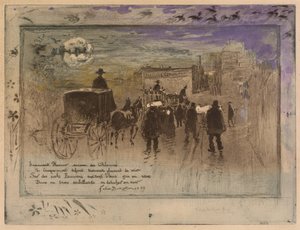 Funeral Procession on the Boulevard de Clichy by Felix Hilaire Buhot