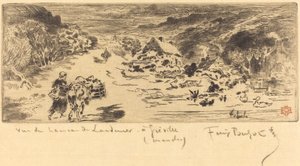 The Entrance of Landemer (Hague) by Felix Hilaire Buhot