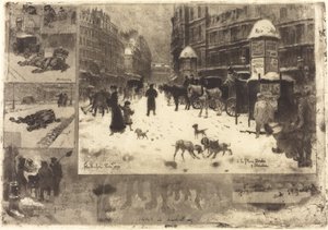 Winter in Paris by Felix Hilaire Buhot