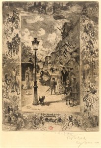 National Holiday on the Boulevard de Clichy by Felix Hilaire Buhot