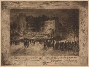 La Place des Martyrs et la Taverne du Bagne by Felix Hilaire Buhot