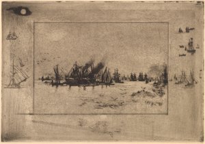 The Port with Seagulls by Felix Hilaire Buhot