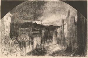 Bastille Day in Montmartre by Felix Hilaire Buhot