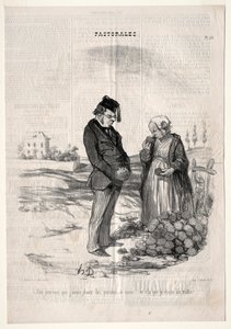 Pastorales, plate 33: They say, nevertheless, that if I plant potatoes, I will harvest truffles by Felix Hilaire Buhot