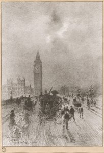 The Victoria Clock Tower, London by Felix Hilaire Buhot