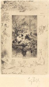 Title Page for Lettres de Mon Moulin, c. 1885 by Felix Hilaire Buhot